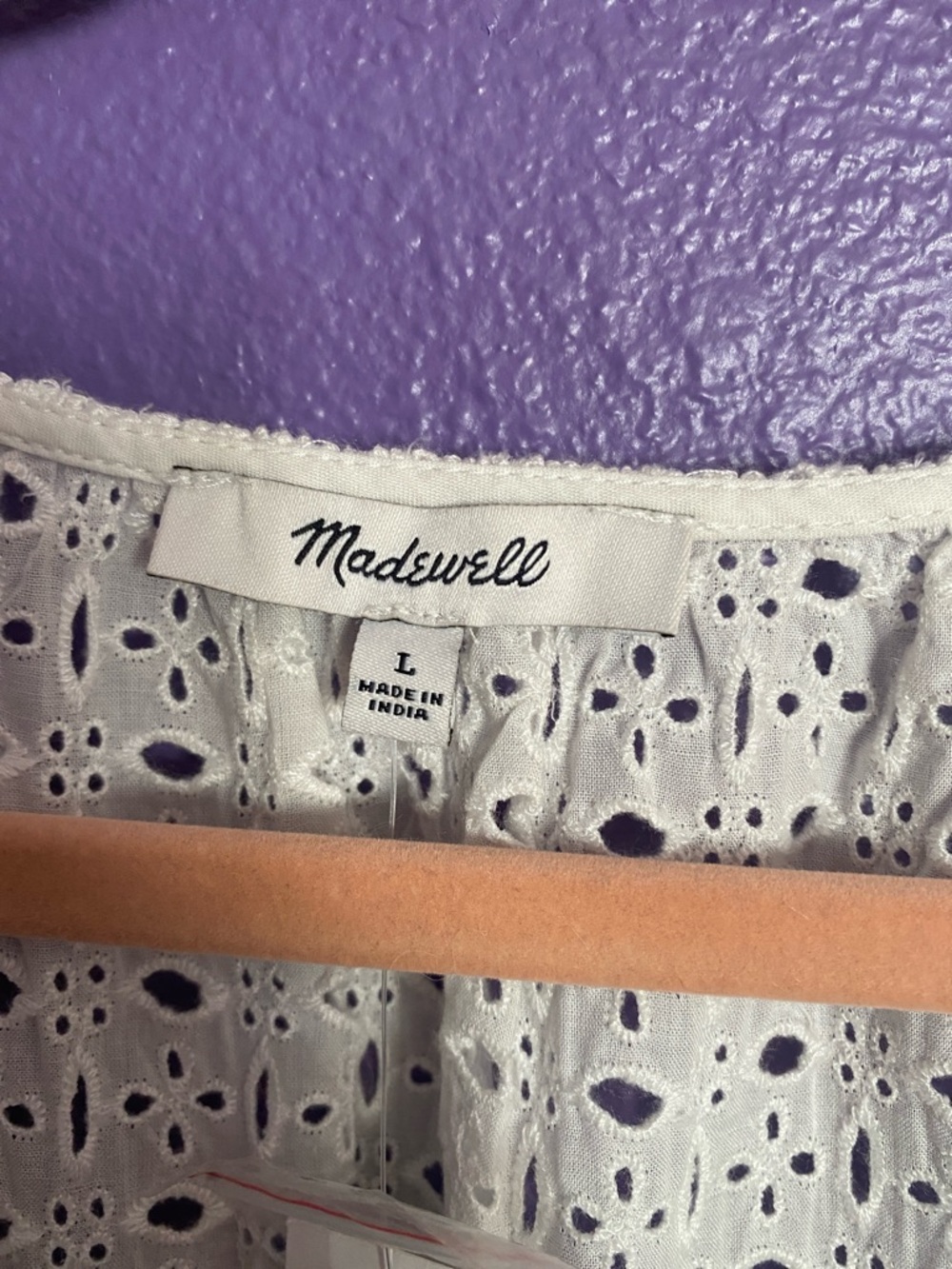 Madewell White Eyelet Tie-Front Peplum Blouse - Picture 9 of 12